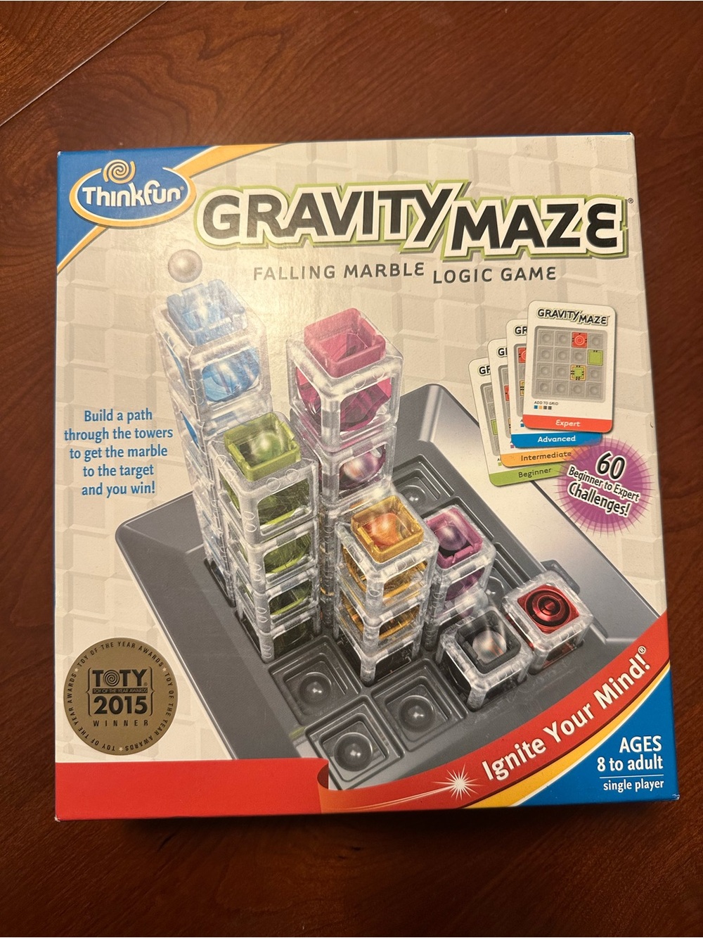 Think! Gravity Maze Marble Logic Game - Blue, Green, Yellow, Red, Purple